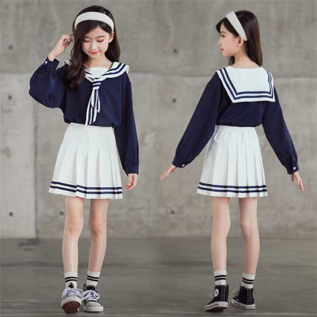 楽天市場】子供服 女の子 セットアップ セーラー服 2点セット